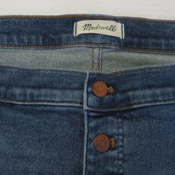 MADEWELL 10" High-Rise Skinny Raw Hem Denim Jeans Womens Plus Size 37 Button Fly - Picture 4 of 13